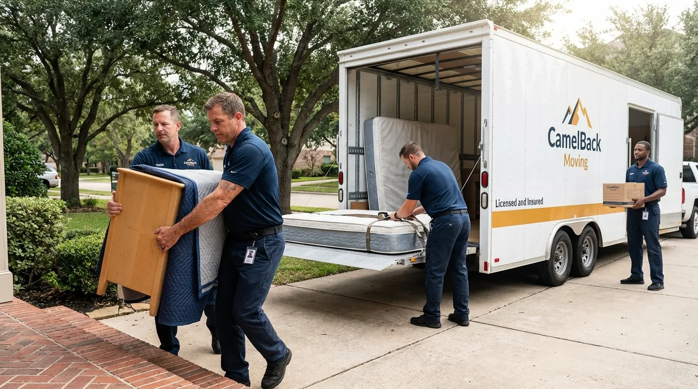 Crew loading residential truck for cross-state move from Chester, NJ