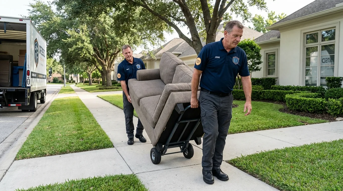 Local residential moving crew loading furniture in Chester, NJ